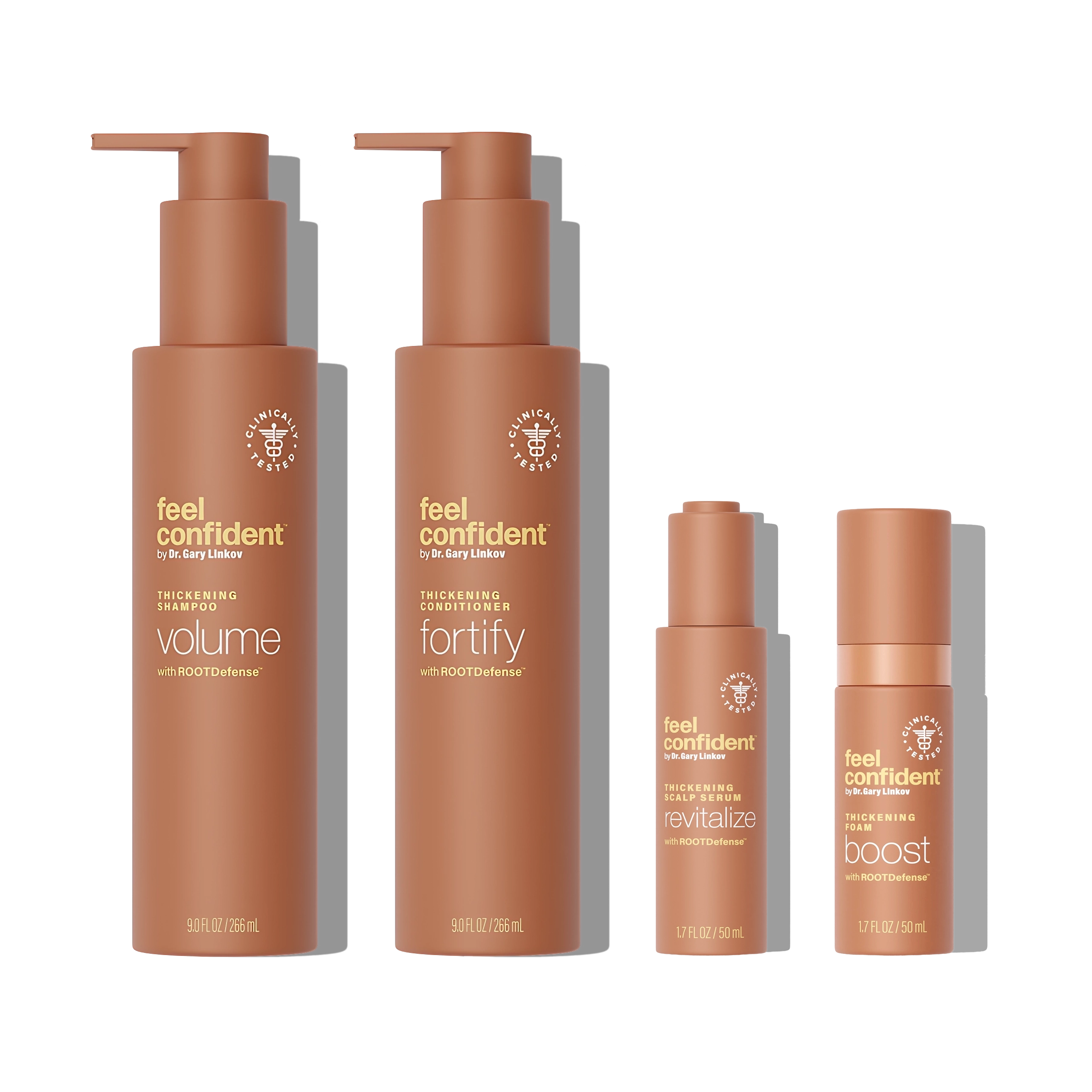 Feel Confident® Hair System — Complete 4-Step Doctor-Formulated Thickening
Routine for Thinning Hair