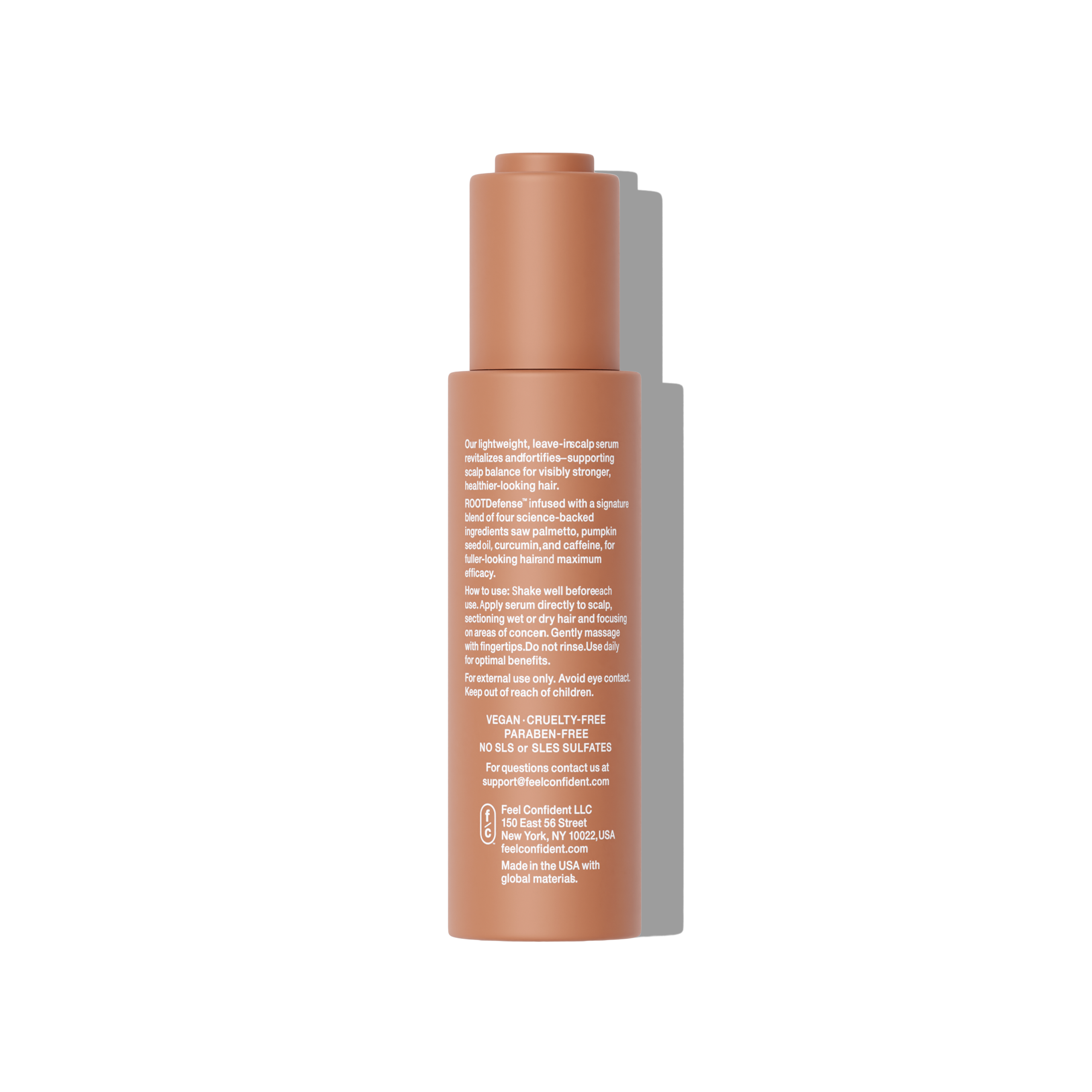 Feel Confident Thickening Scalp Serum 50mL  — biotinoyl tripeptide-1, apigenin, oleanolic acid full ingredient list